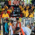 युवा मोर्चा ने दिव्यांग स्कूल के बच्चों के साथ मनाई बाबा साहब की जयंती