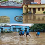 शासकीय शाला में जलभराव से अव्यवस्था,शाला प्रबंधन पर उठे कई सवाल
